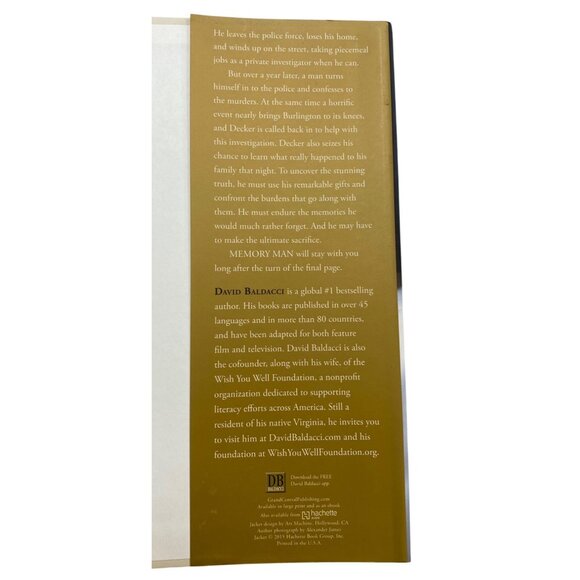 "Memory Man" By David Baldacci Hardcover Book - Picture 4 of 5